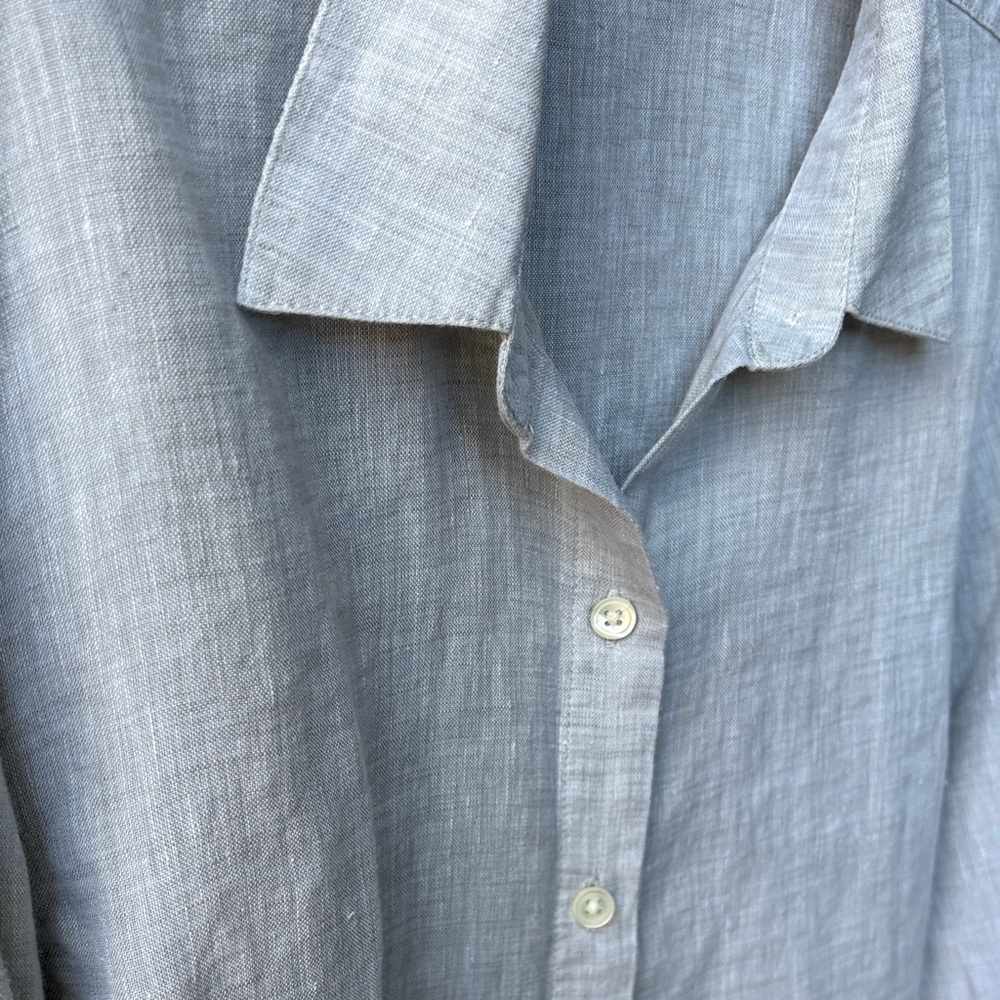 J. Jill Light Gray Linen Shirt - Picture 3 of 7
